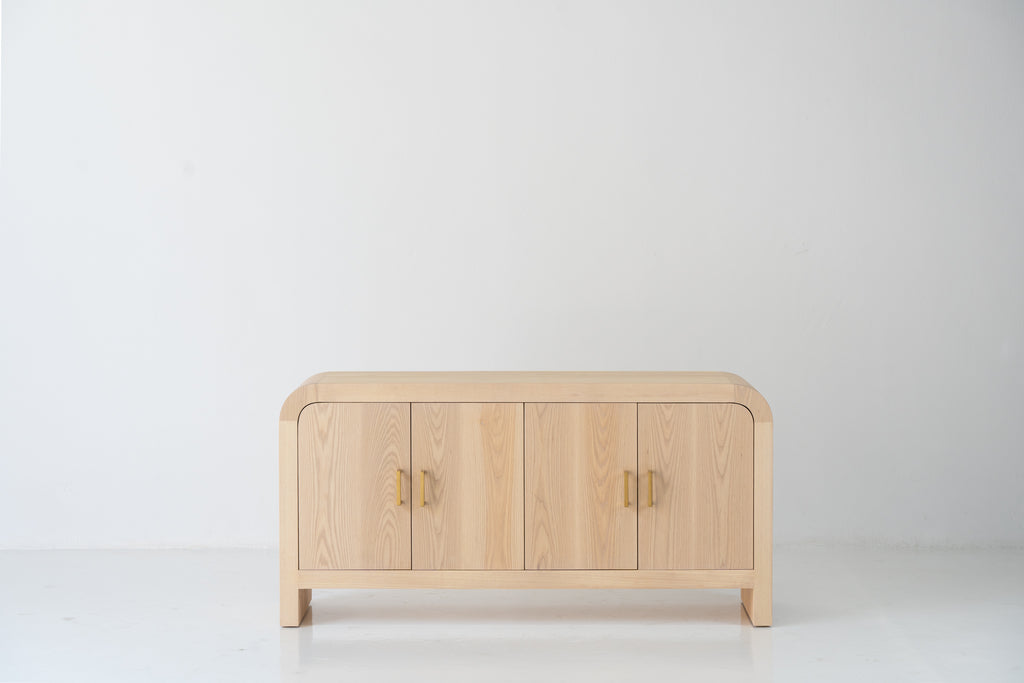 Harper Ash Wood Sideboard Front Perspective View 1