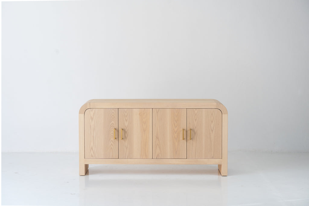 Harper Ash Wood Sideboard Front Perspective View 2