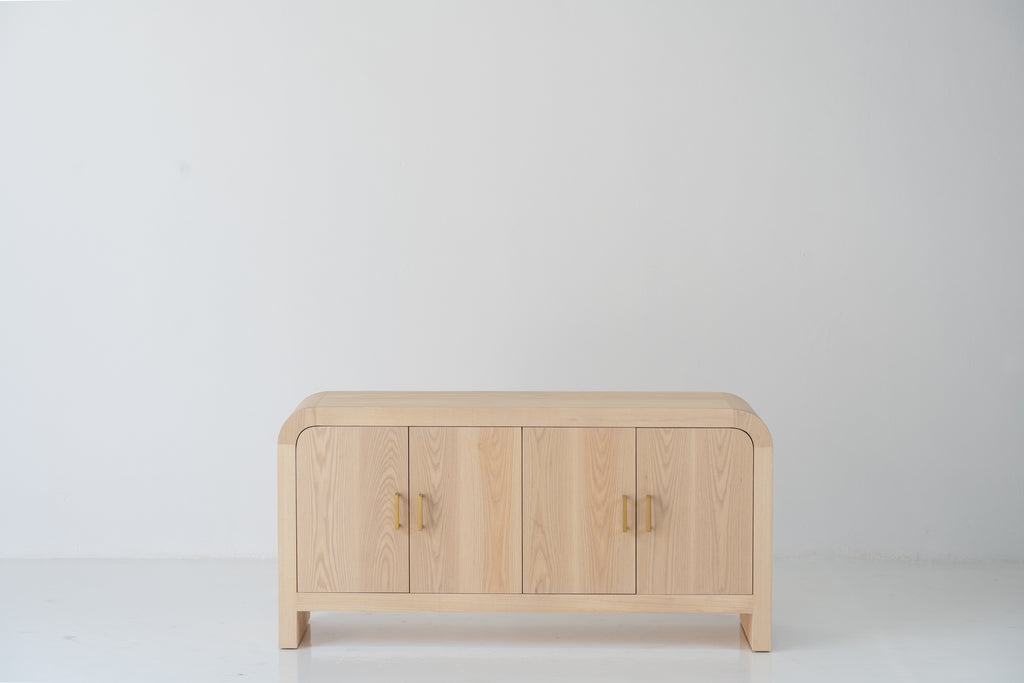 Harper Ash Wood Sideboard Front Perspective View 3