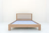 Heritage Upholstered Oak Bed Front View 1