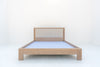 Heritage Upholstered Oak Bed Front View 2