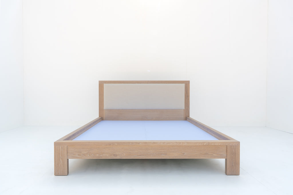 Heritage Upholstered Oak Bed Front View 2