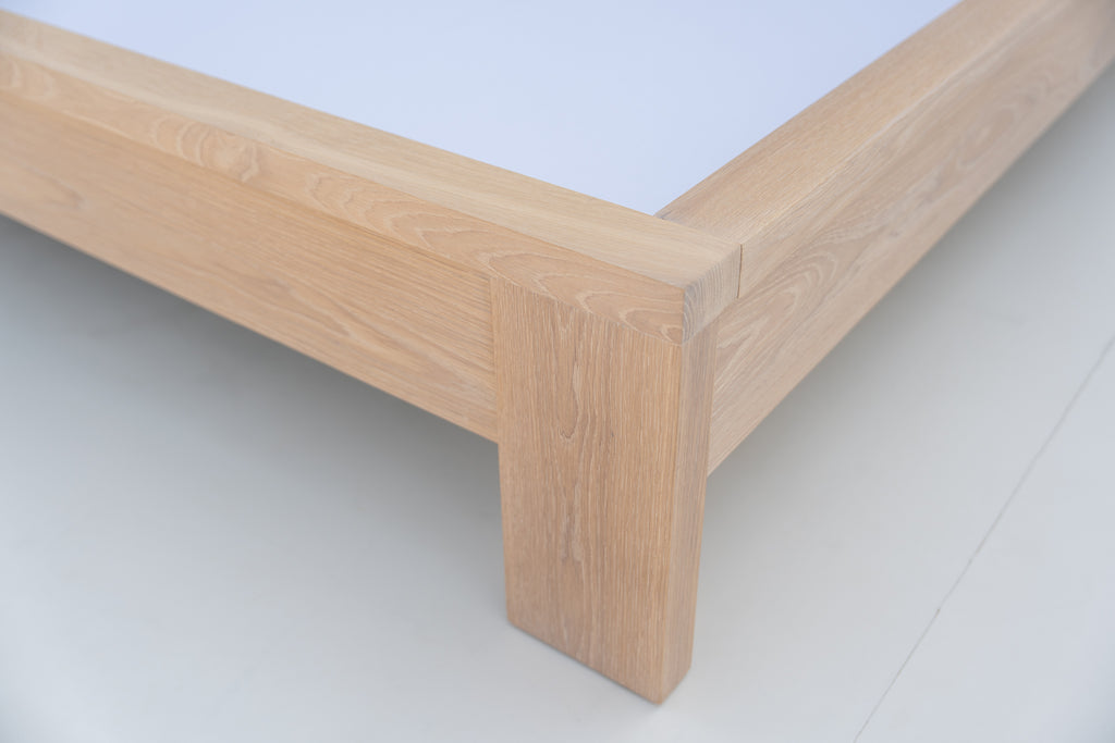 Heritage Upholstered Oak Bed Perspective View 6