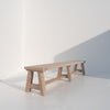 Heritage White-washed Oak Bench Perspective View 1