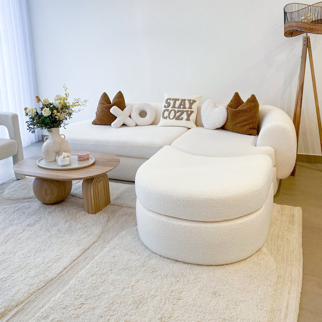 Jade Boucle Sofa Side view