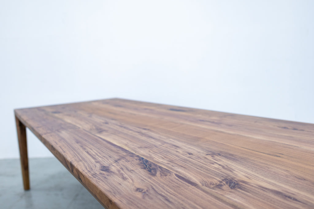 Jessica Walnut Dining Table Detailed Top Texture View 2