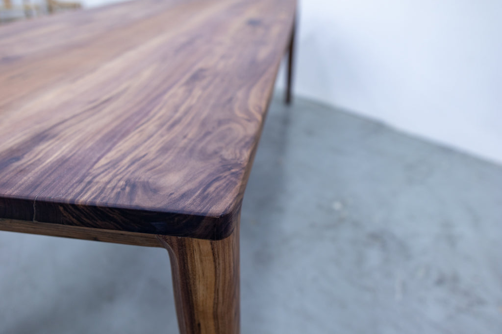 Jessica Walnut Dining Table Detailed Top Texture View 3