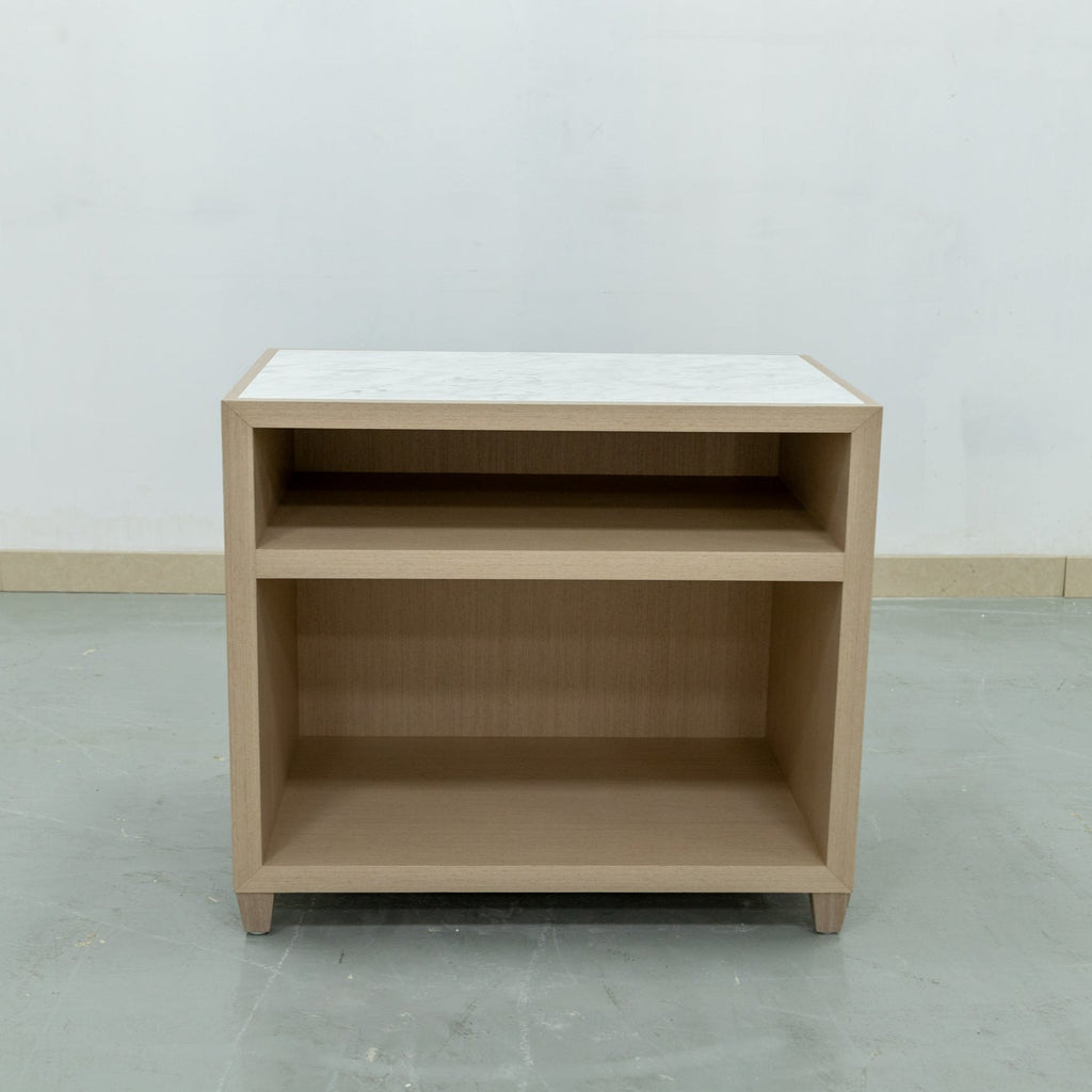 Jodie Marble Top Bed Side Table Front view 4