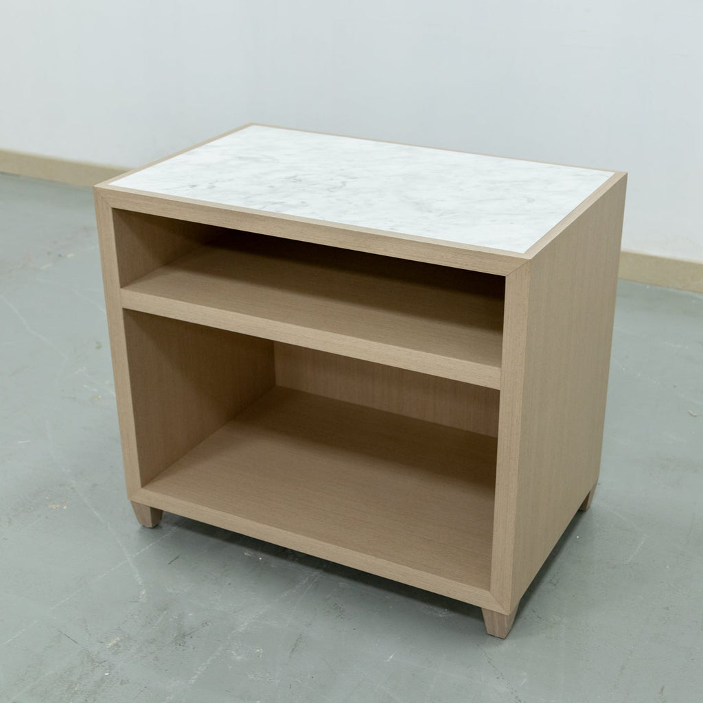 Jodie Marble Top Bed Side Table Side view