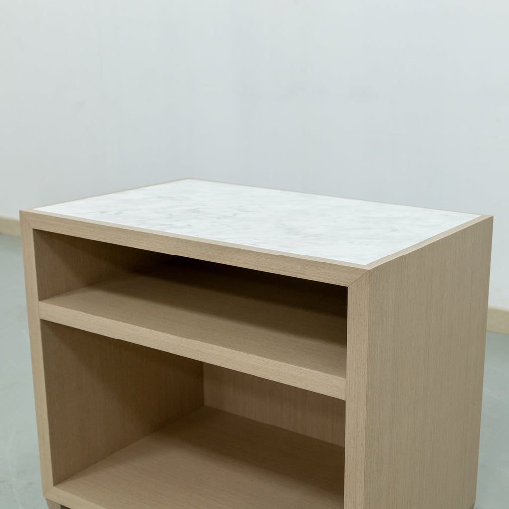 Jodie Marble Top Bed Side Table Side view 5