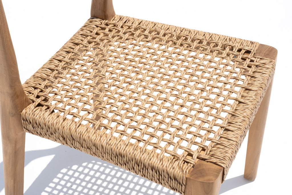 Kaia Teak Woven Dining Chair Back view 2