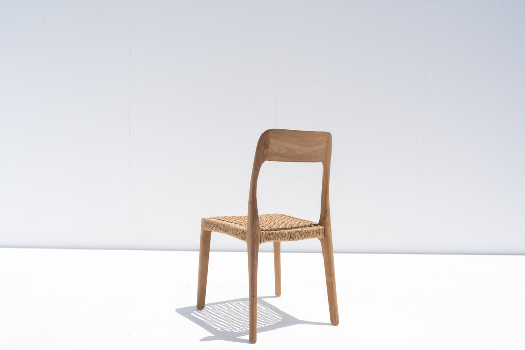 Kaia Teak Woven Dining Chair Back view