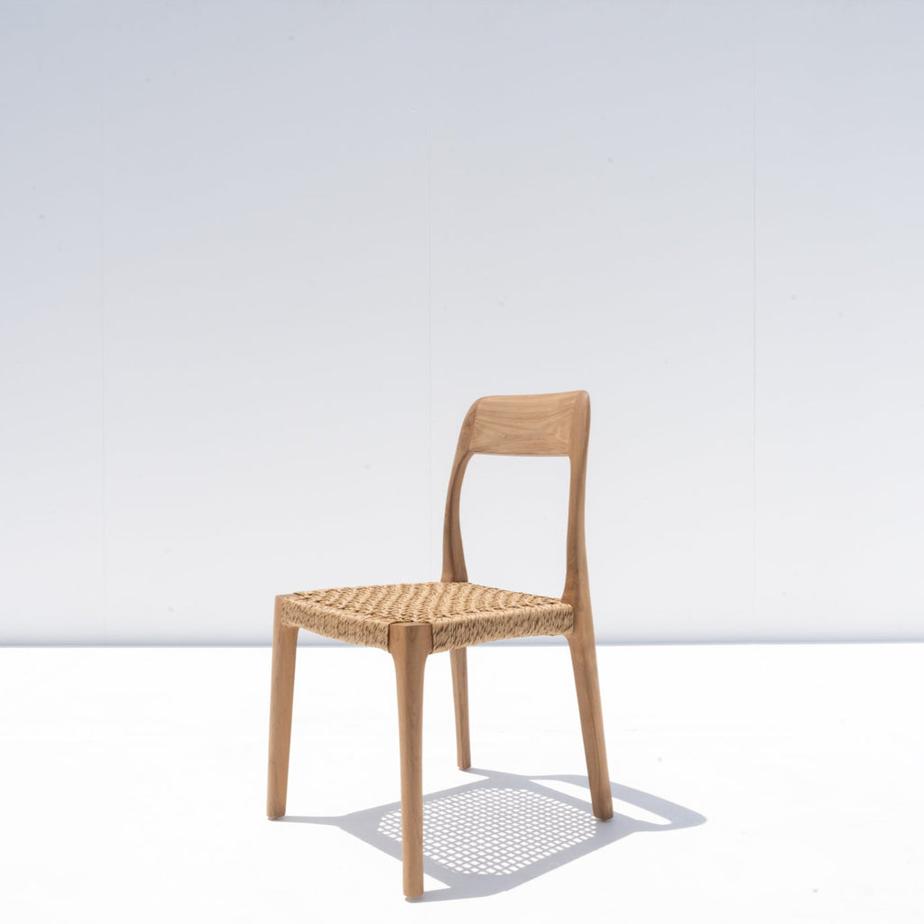 Kaia Teak Woven Dining Chair Side view