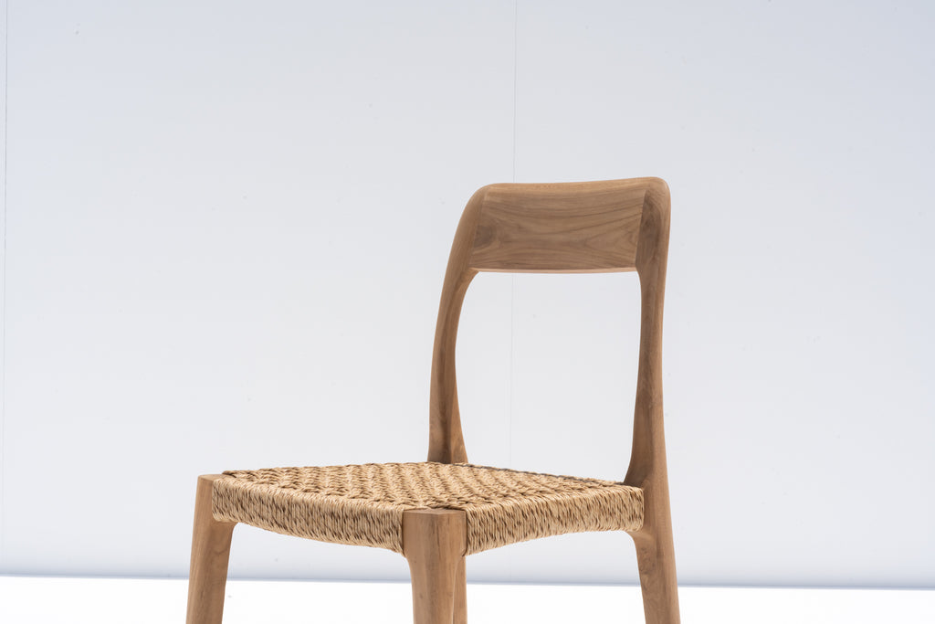 Kaia Teak Woven Dining Chair Side view 5