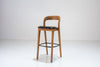 Kanso Teak Leather Bar Chair Perspective View 3