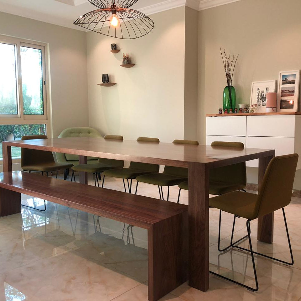 Kathi Walnut Dining Table Indoor Perspective View 1