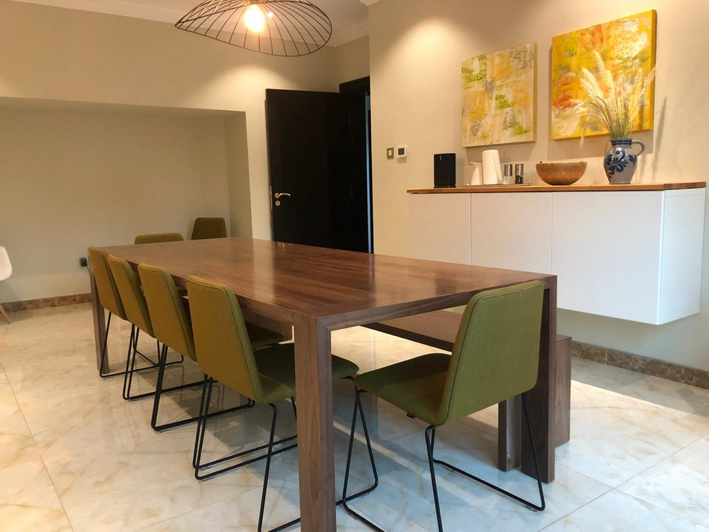 Kathi Walnut Dining Table Indoor Perspective View 2