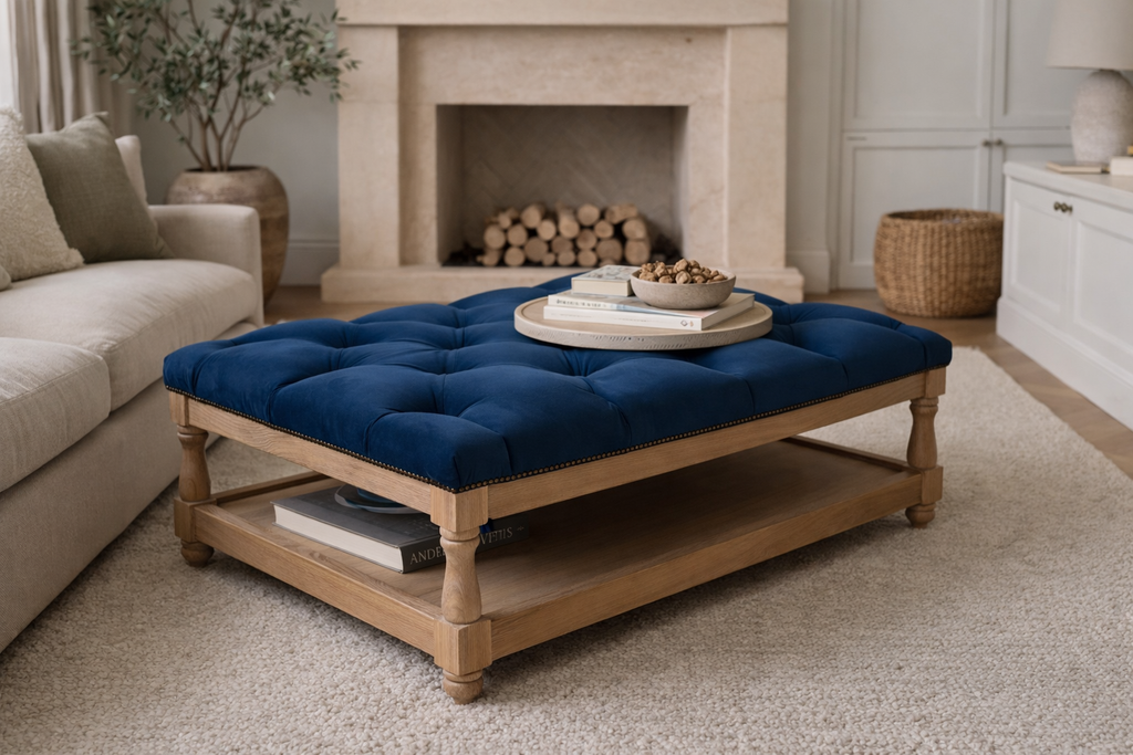 Kensington Chesterfield Ottoman Coffee Table Indoor View 1