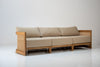 Kira Outdoor Teak 3 Seater Sofa Perspective View 6