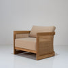 Kira Outdoor Teak Single Seater Sofa Perspective View 1