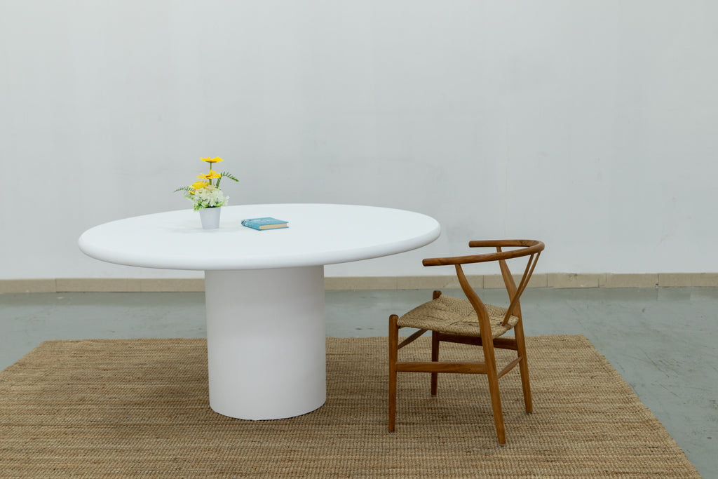 Kirsty Microcement Dining Table Front View 11