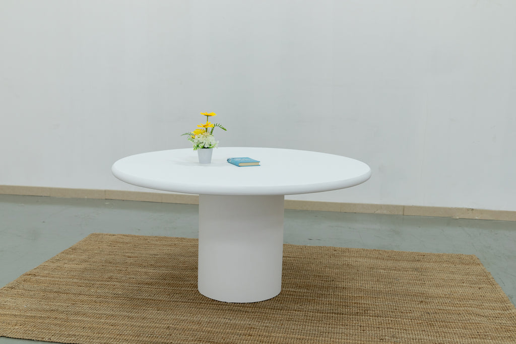 Kirsty Microcement Dining Table Front View 9