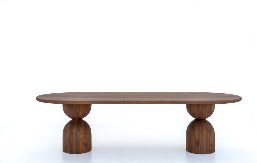 Lincoln Walnut Dining Table Front View 1
