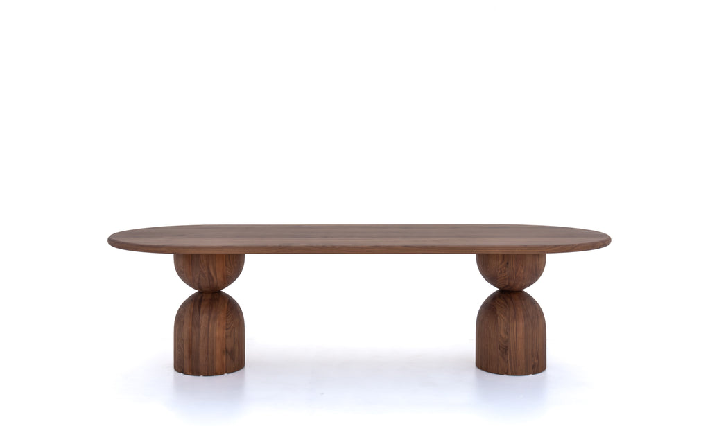 Lincoln Walnut Dining Table Front View 2
