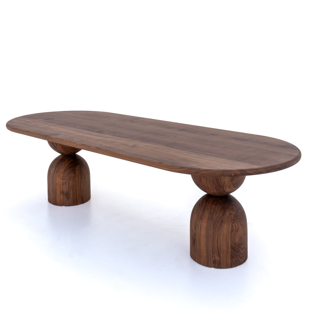 Lincoln Walnut Dining Table Perspective View 1