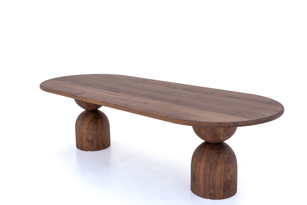 Lincoln Walnut Dining Table Perspective View 2