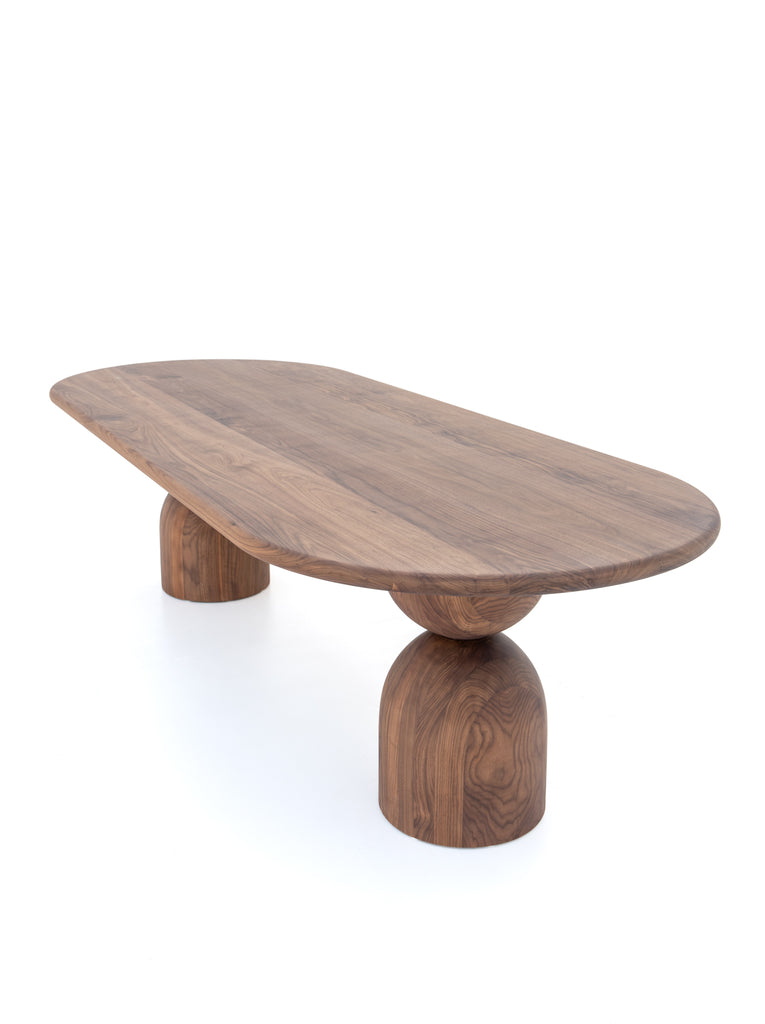 Lincoln Walnut Dining Table Perspective View 3