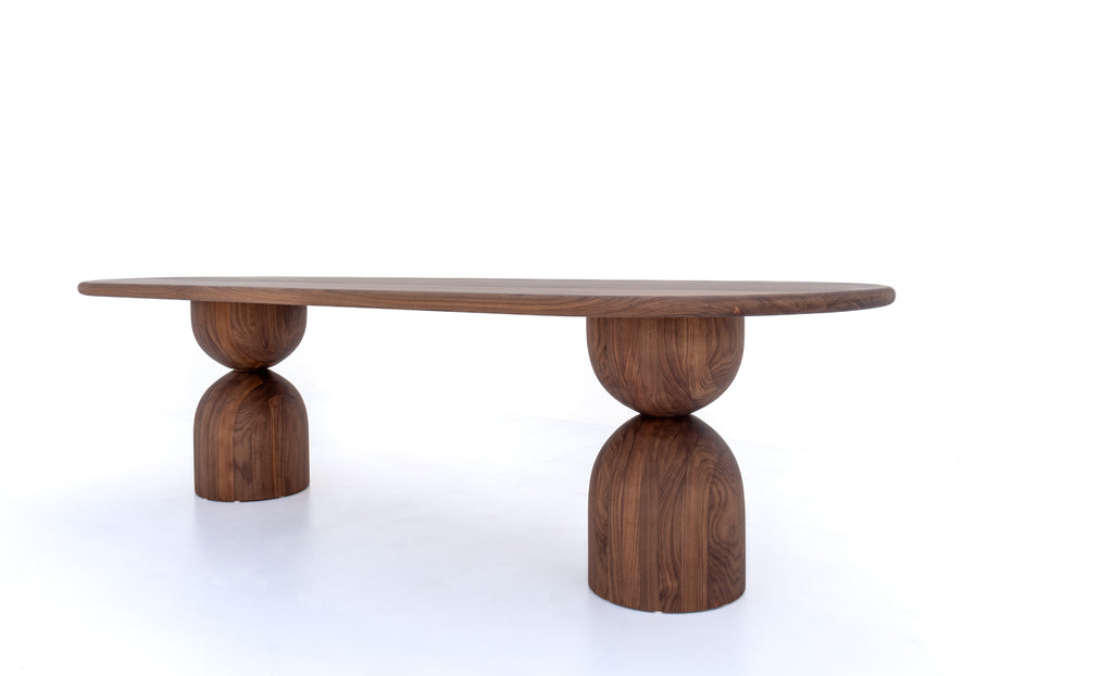 Lincoln Walnut Dining Table Perspective View 4