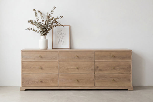 Linden Oak Chest of Drawers Indoor Perspective View 1