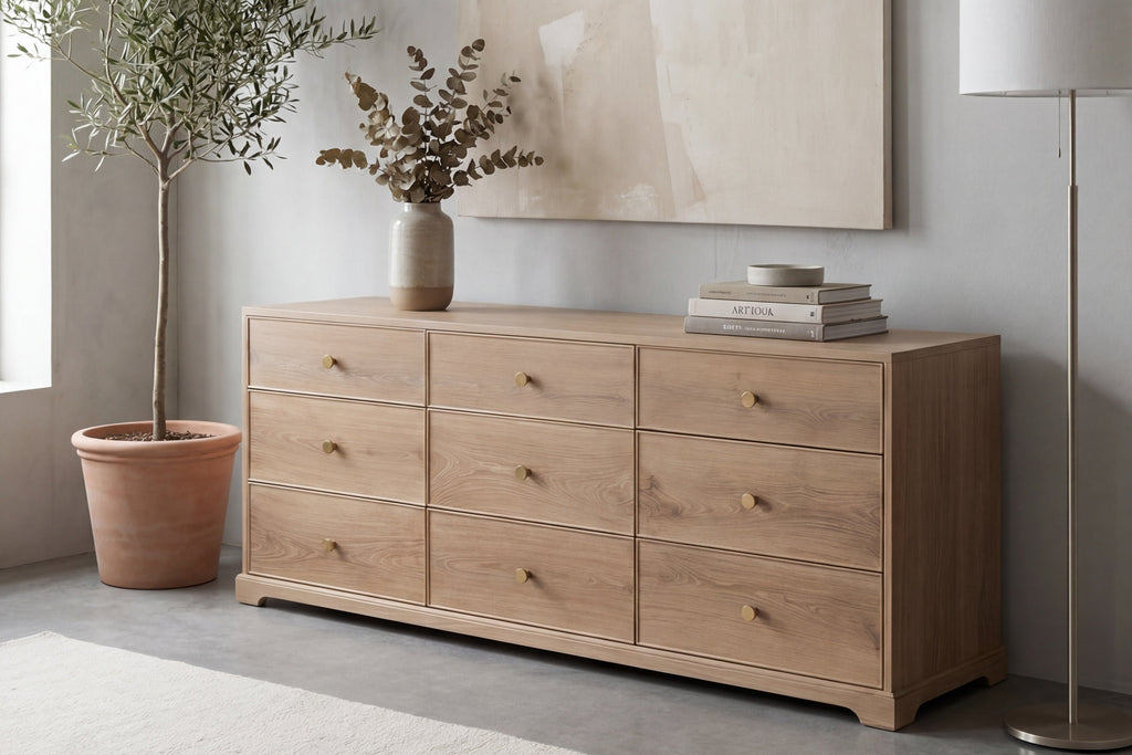 Linden Oak Chest of Drawers Indoor Perspective View 4
