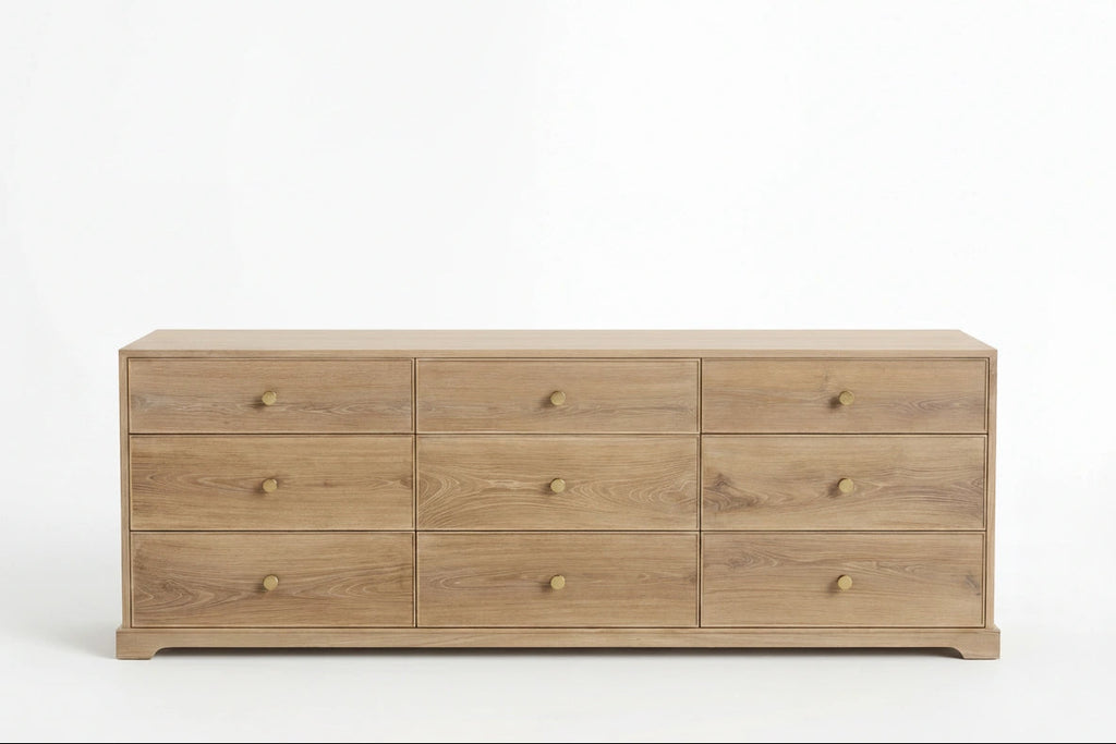 Linden Oak Chest of Drawers White Background View 1