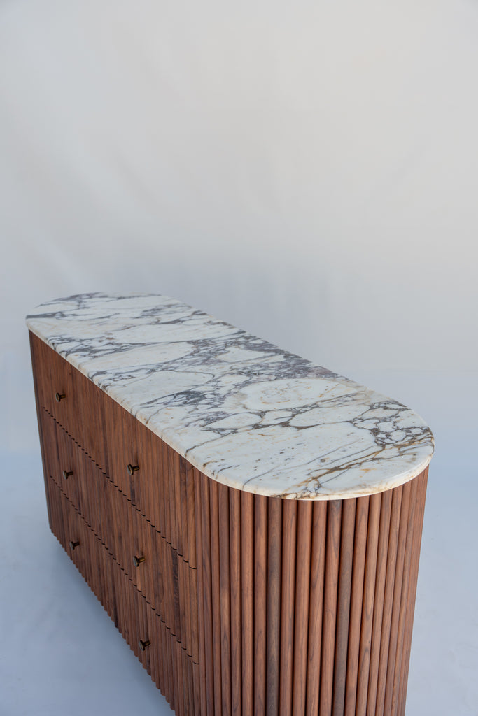 Luca Calacatta Walnut Dresser Perspective View 10