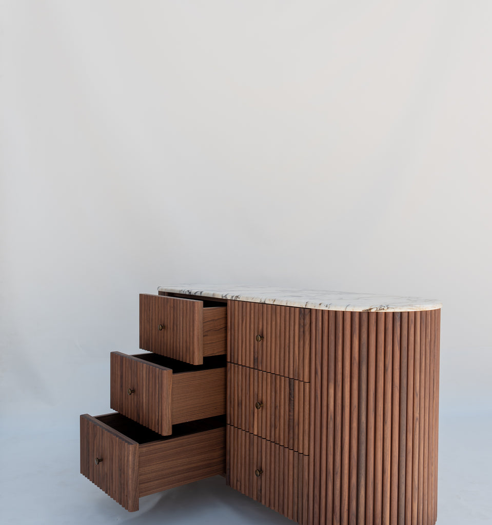 Luca Calacatta Walnut Dresser Perspective View 5