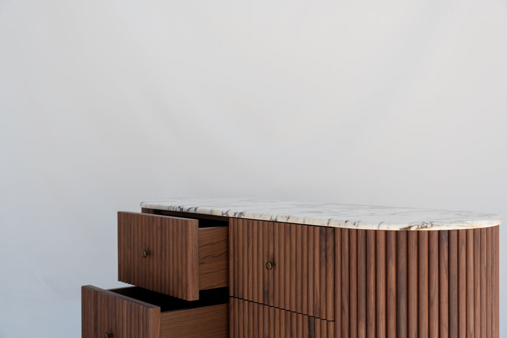 Luca Calacatta Walnut Dresser Perspective View 6