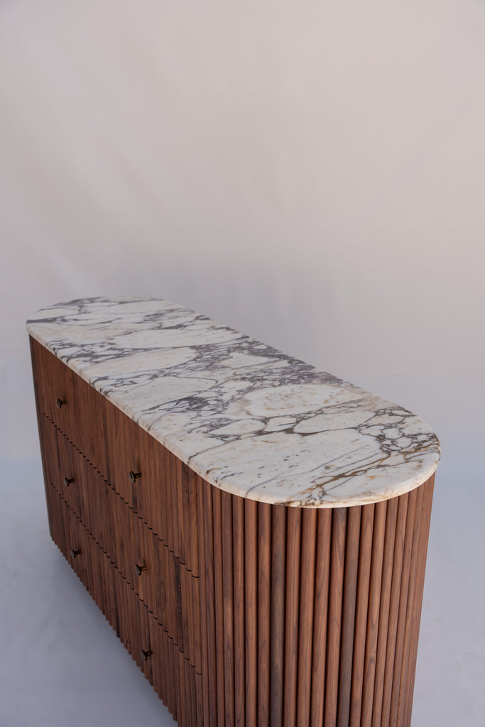 Luca Calacatta Walnut Dresser Perspective View 9