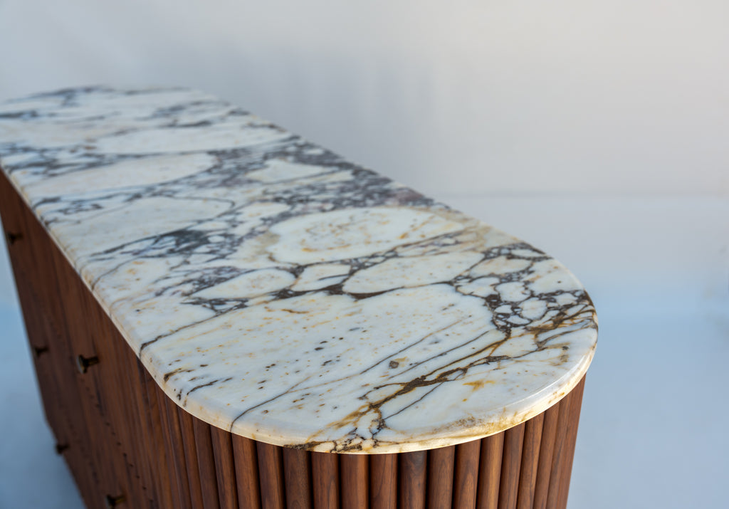 Luca Calacatta Walnut Dresser Top Marble  View 1