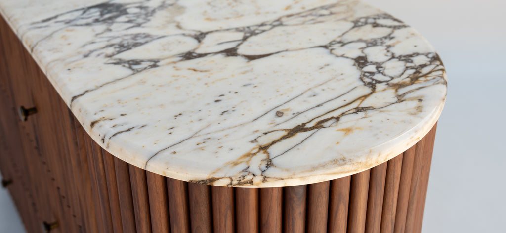 Luca Calacatta Walnut Dresser Top Marble View 3