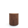 Luca Walnut Fluted Nightstand Front View 4