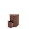 Luca Walnut Fluted Nightstand Perspective View 3