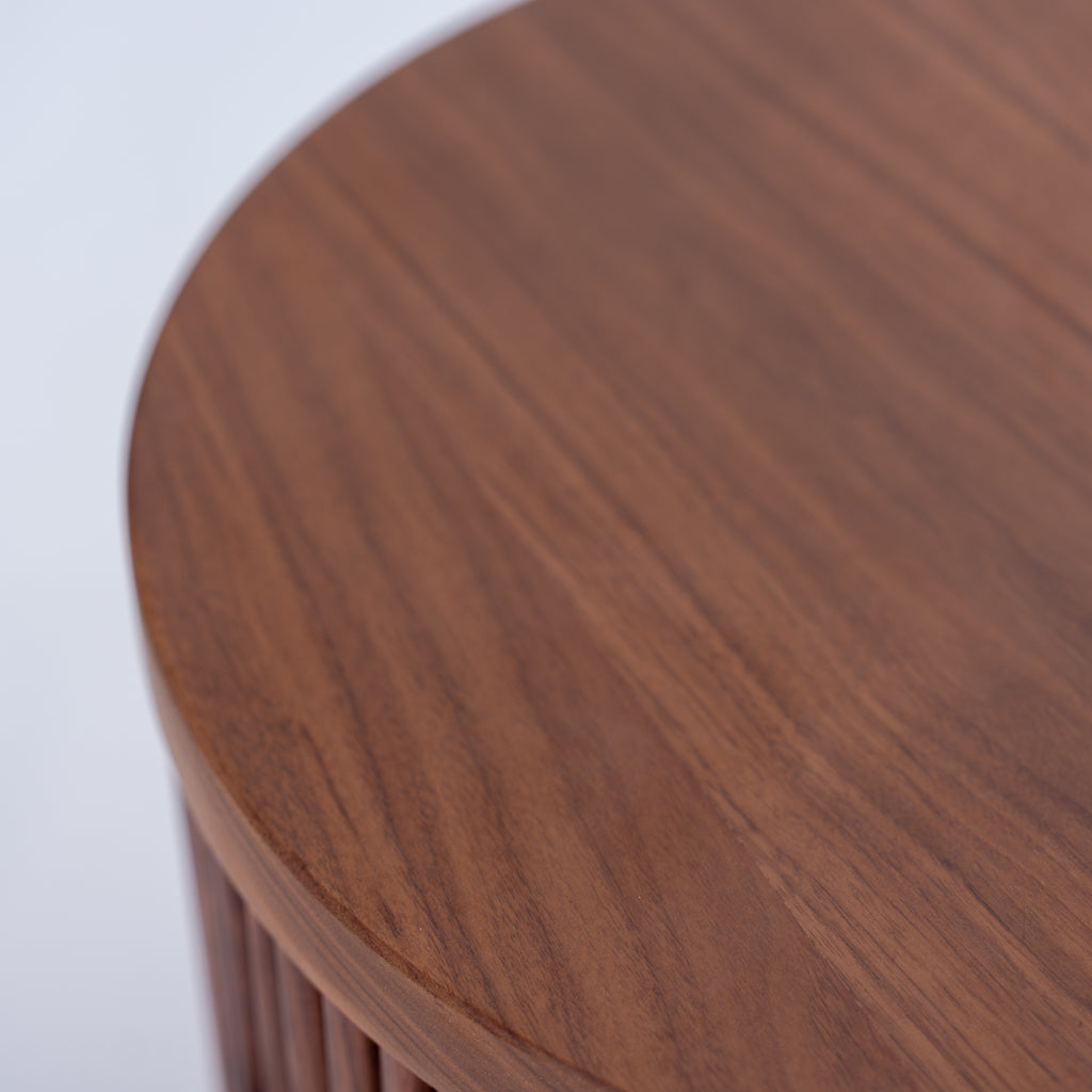 Luca Walnut Fluted Nightstand Perspective View 7