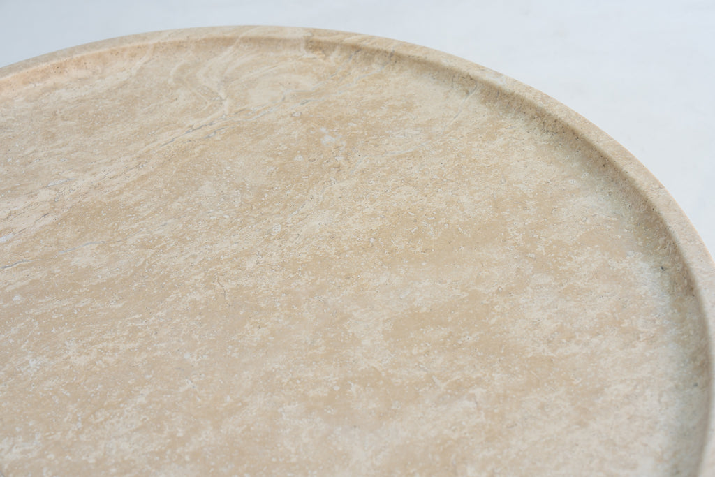 Luna Travertine Coffee Table Detailed Top Texture View 10
