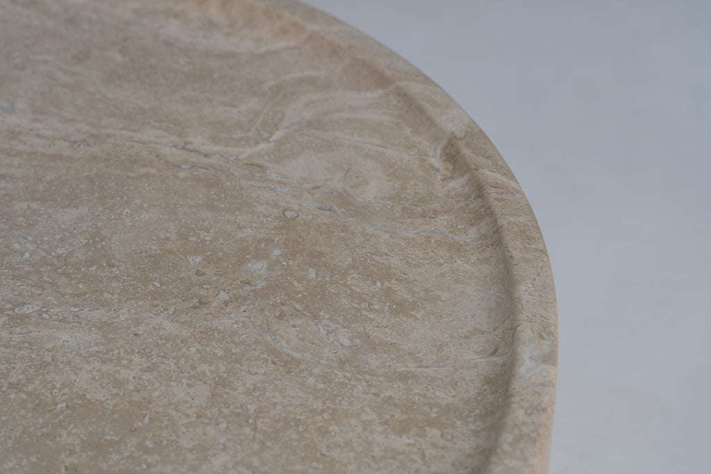 Luna Travertine Coffee Table Detailed Top Texture View 11