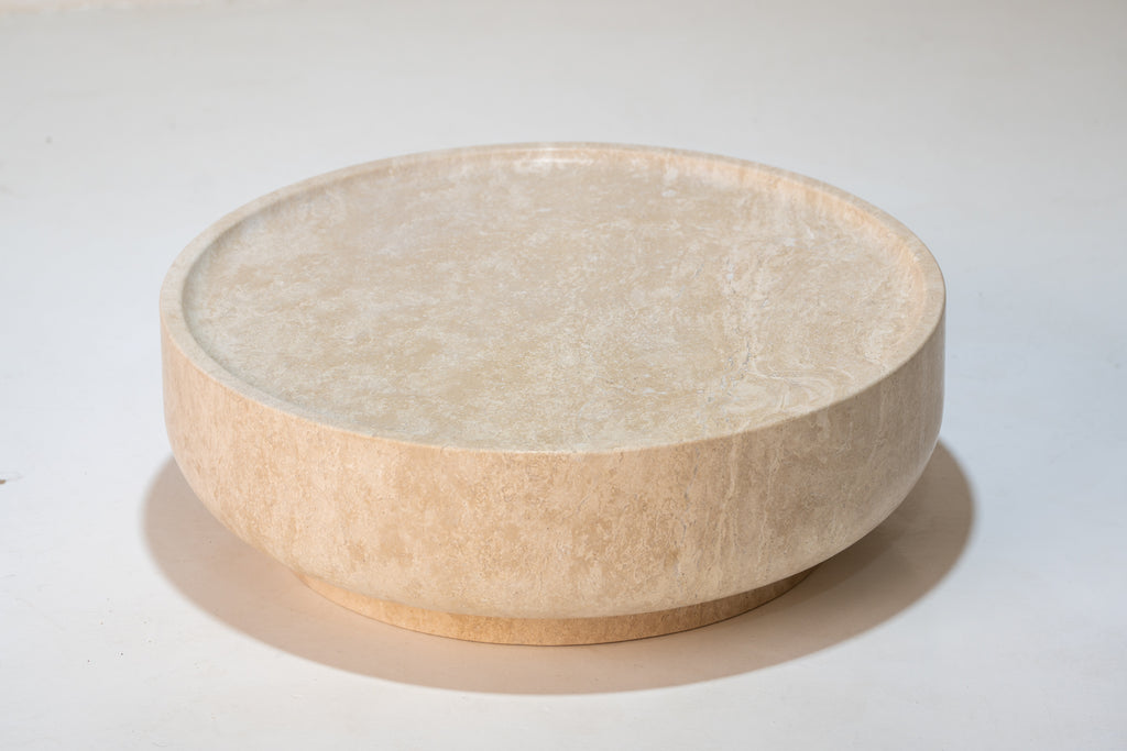 Luna Travertine Coffee Table Detailed Top Texture View 5