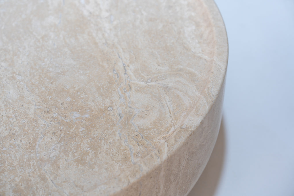 Luna Travertine Coffee Table Detailed Top Texture View 8