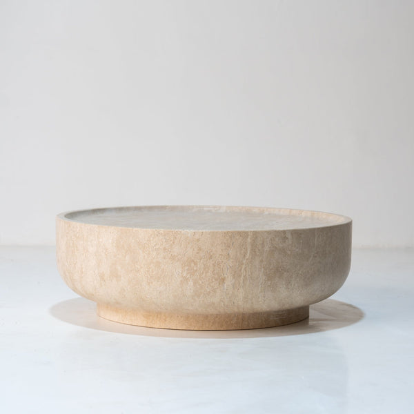Luna Travertine Coffee Table Front View 1
