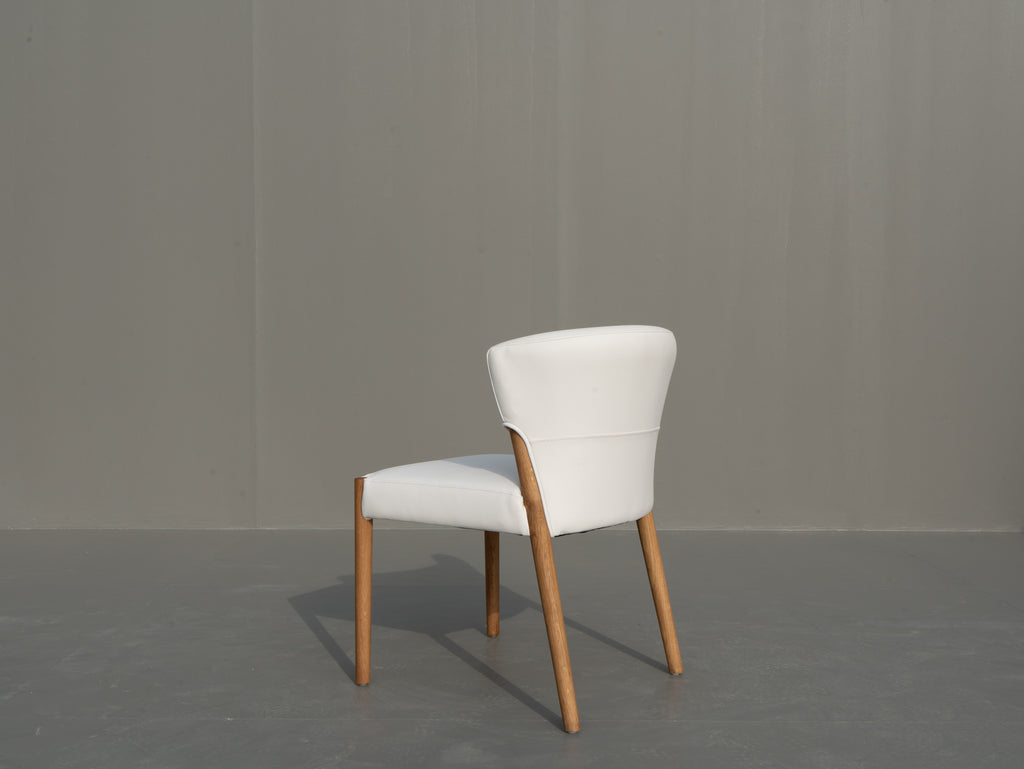 Lyra Oak & Leather Chair Back view
